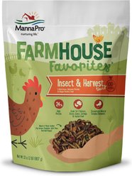 Manna Pro Farmhouse Favorites Insect & Harvest Blend High-Protein Chicken Treats, 2-lb bag