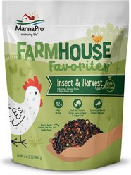 Manna Pro Farmhouse Favorites Insect & Harvest Blend with Beetles High-Protein Chicken Treats, 2-lb bag