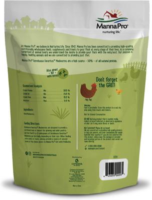 Show full view: Manna Pro Farmhouse Favorites Mealworms Chicken Treats, 10-oz bag slide 2 of 8