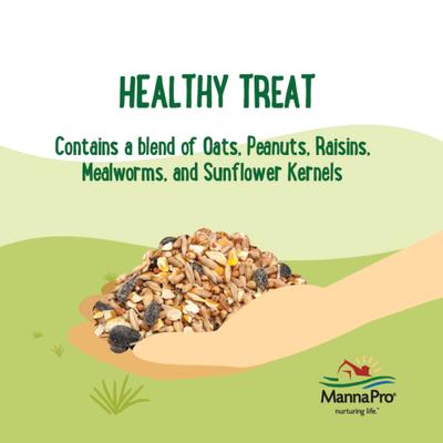Show full view: Manna Pro Farmhouse Favorites Oat & Mealworm Mix Chicken Treats, 2-lb bag slide 6 of 7