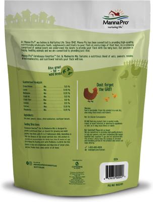 Show full view: Manna Pro Farmhouse Favorites Oat & Mealworm Mix Chicken Treats, 2-lb bag slide 2 of 7