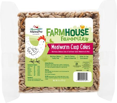 Show full view: Manna Pro Farmhouse Favorites Sunflower & Mealworm Coop Cake Chicken Treats, 6-oz bag slide 1 of 8