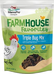 Manna Pro Farmhouse Favorites Triple Bug Mix Chicken Treats, 2-lb bag
