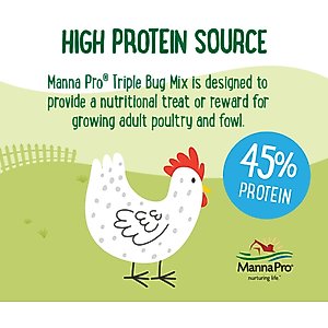 Manna Pro Farmhouse Favorites Triple Bug Mix Chicken Treats, 2-lb bag