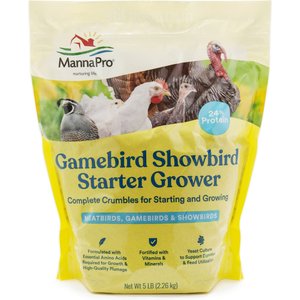 Manna Pro Gamebird Showbird Starter Grower Crumbles Chicken Food, 5-lb bag