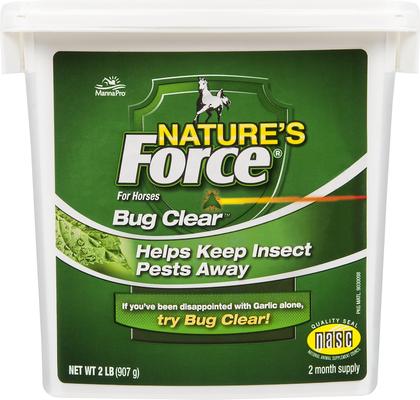 Show full view: Manna Pro Nature's Force Bug Clear Horse Insect Repellent, 2-lb pail slide 1 of 8