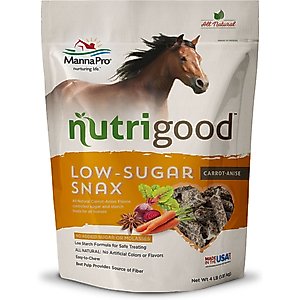 Manna Pro NutriGood Low-Sugar Snax Carrot-Anise Flavor Horse Treats, 4-lb bag