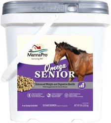 Manna Pro Omega Weight & Digestive Pellet Senior Horse Supplement, 8-lb bag
