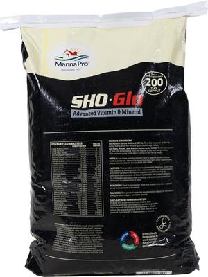 Show full view: Manna Pro Sho-Glo Complete Vitamin & Mineral Pellets Horse Supplement, 25-lb bag slide 2 of 9
