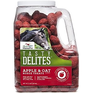 Manna Pro Tasty Delites Apple & Oat Horse Treats, 3-lb jar
