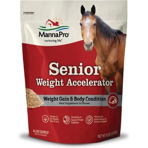 Manna Pro Weight Accelerator Senior Horse Supplement, 8-lb bag
