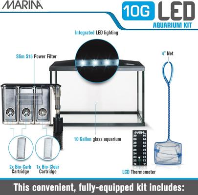 Show full view: Marina 10G LED Aquarium Kit, 10-gal slide 4 of 10