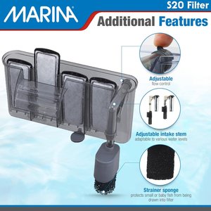 Marina Aquarium Power Filter, 20-gal