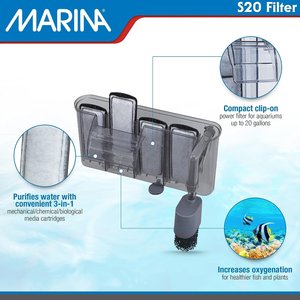 Marina Aquarium Power Filter, 20-gal