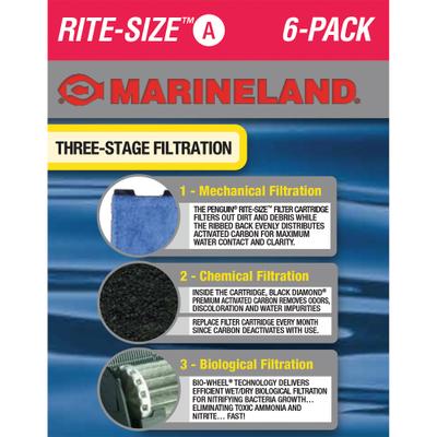 Show full view: Marineland Bio-Wheel Penguin Rite-Size A Filter Cartridge, 6 count slide 3 of 6