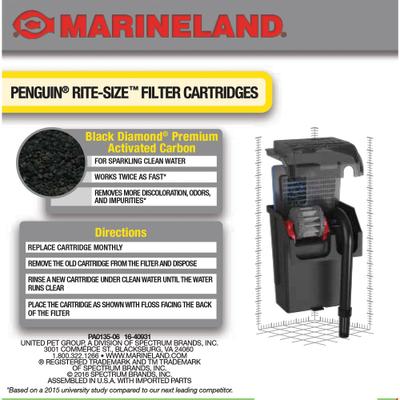 Show full view: Marineland Bio-Wheel Penguin Rite-Size A Filter Cartridge, 6 count slide 4 of 6