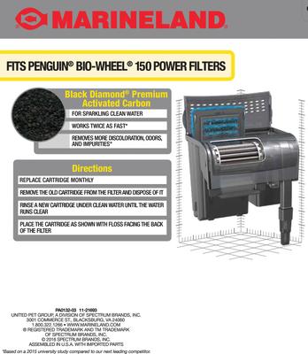 Show full view: Marineland Bio-Wheel Penguin Rite-Size B Filter Cartridge, 3 count slide 4 of 6