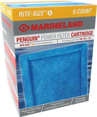 Show full view: Marineland Bio-Wheel Penguin Rite-Size B Filter Cartridge, 6 count slide 1 of 6