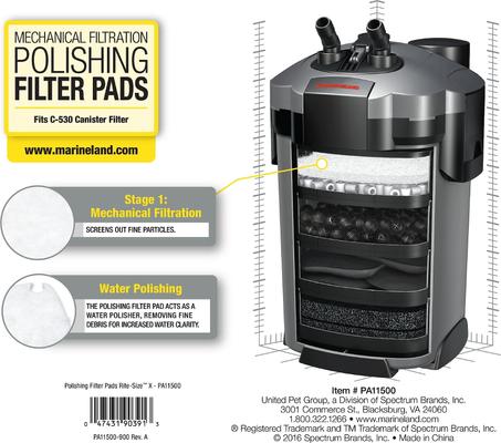 Show full view: Marineland C-530 Canister Polishing Filter Pads Media, 4 count slide 4 of 6