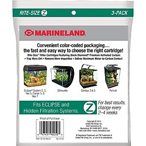 Marineland Eclipse Rite-Size Z Filter Cartridge, 3 count