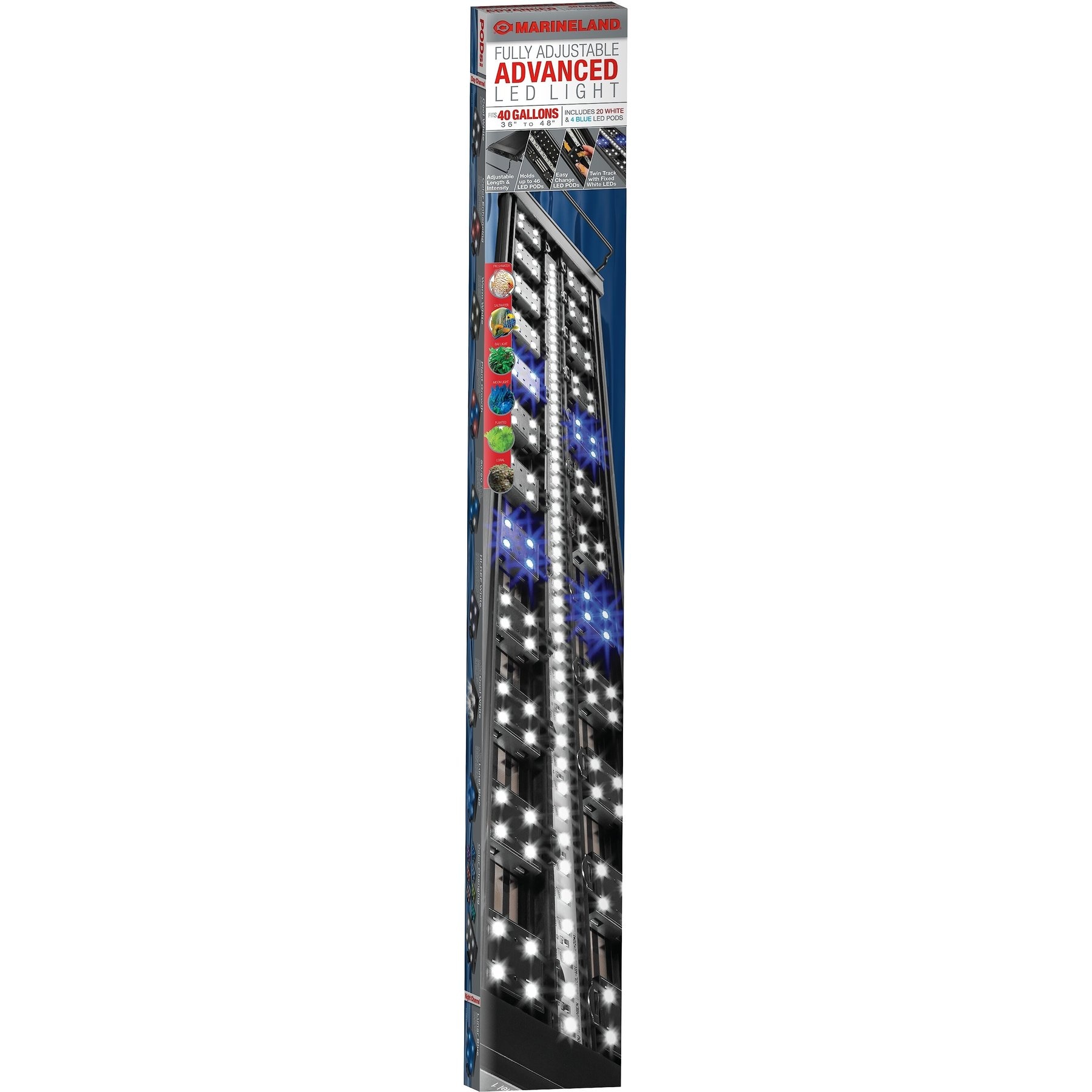 Marineland LED Advanced Aquarium Track Light, 36-48-in