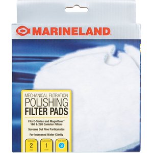 Marineland Rite-Size S, Fit C-Series, Magniflow 160, 180, 220 & 250 Mechanical Aquarium Filtration Polishing Filter Pads Media, 2 count