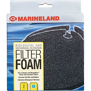 Marineland Rite-Size S, Fits C-Series, Magniflow 160, 180, 220 & 250 Biological & Mechanical Aquarium Filtration Filter Foam, 2 count