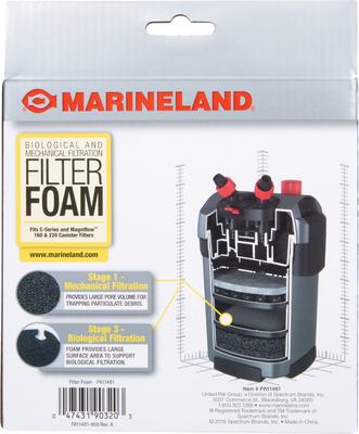 Show full view: Marineland Rite-Size S, Fits C-Series, Magniflow 160, 180, 220 & 250 Biological & Mechanical Aquarium Filtration Filter Foam, 2 count slide 2 of 3