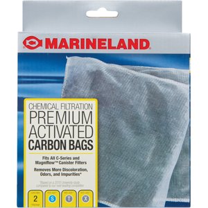 Marineland Rite-Size S, T & X, Fit All C-Series, Magniflow Chemical Aquarium Filtration Carbon Bags, 2 count