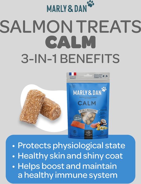 Marly & Dan Healthy & Functional Salmon Dog Treats with Chamomile, Calming Recipe, 6oz bag