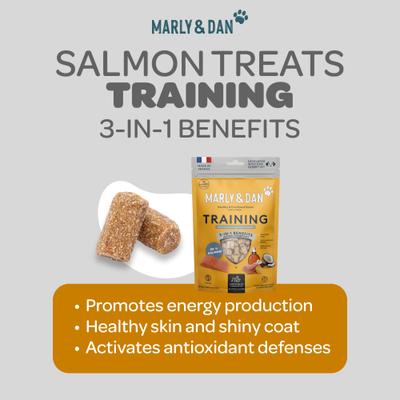 Show full view: Marly & Dan Healthy & Functional Salmon Dog Treats with Sweet Potato & Coconut, Training Recipe, 6-oz bag slide 4 of 7