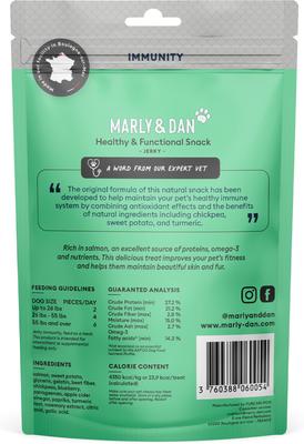 Show full view: Marly & Dan Healthy & Functional Salmon Jerky Treats for Dogs, Immunity Recipe, 6oz bag slide 3 of 6
