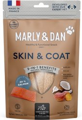 Marly & Dan Healthy & Functional Salmon Jerky Treats for Dogs, Skin & Coat Recipe, 6oz bag