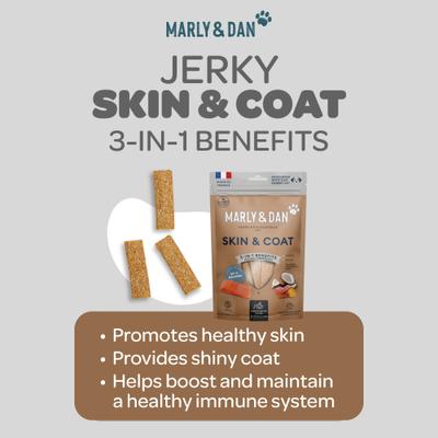 Show full view: Marly & Dan Healthy & Functional Salmon Jerky Treats for Dogs, Skin & Coat Recipe, 6oz bag slide 4 of 6