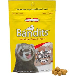 Marshall Bandits Premium Original Chicken Flavor Ferret Treats, 3-oz bag