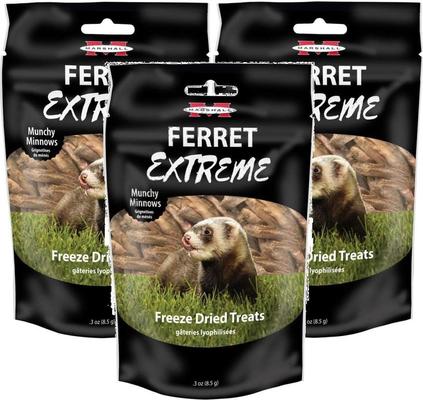 Show full view: Marshall Extreme Munchy Minnows Freeze-Dried Ferret & Rat Treats, .3-oz bag slide 4 of 9