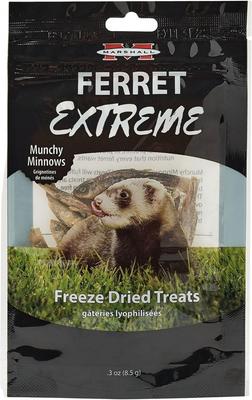 Show full view: Marshall Extreme Munchy Minnows Freeze-Dried Ferret & Rat Treats, .3-oz bag slide 5 of 9