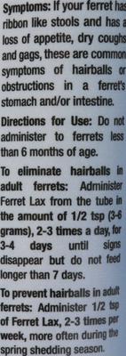 Show full view: Marshall Lax for the Prevention of Hairballs in Ferrets, 3-oz tube slide 4 of 5