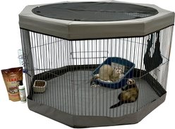 Marshall Skylight Cat & Small-Pet Playpen Cover, Gray, Medium slide 2 of 2