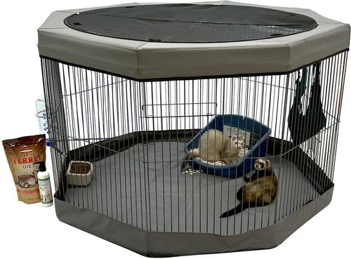 Show full view: Marshall Skylight Cat & Small-Pet Playpen Cover, Gray, Medium slide 2 of 2