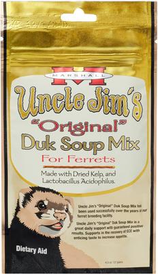 Show full view: Marshall Uncle Jim's Original Duk Soup Mix Food Supplement & Dietary Aid for Ferrets, 4.5-oz bag slide 1 of 4