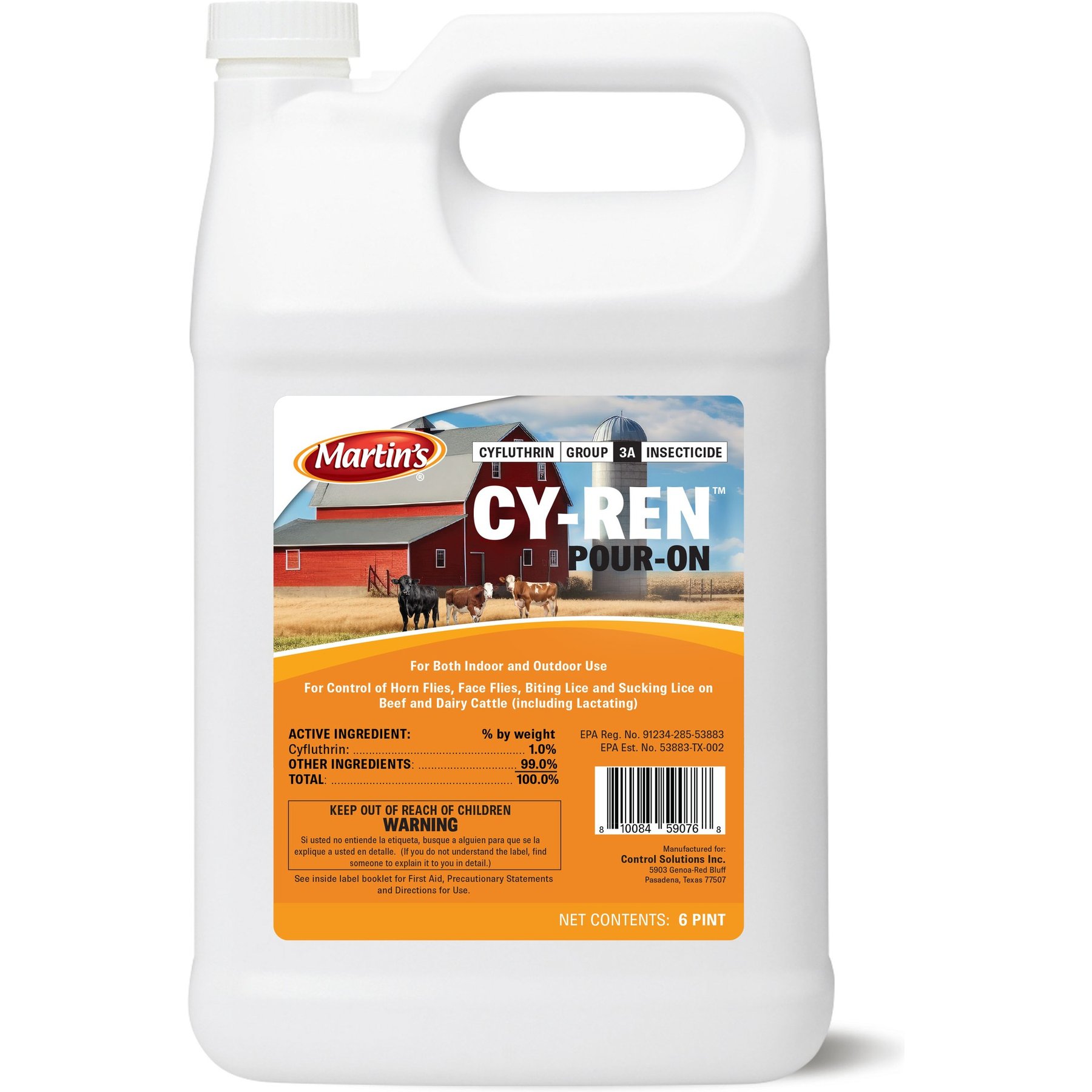 Martin's Cy-Ren Pour-On Cattle Insecticide, 96-fl oz bottle