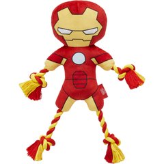 Marvel 's Iron Man Plush with Rope Squeaky Dog Toy
