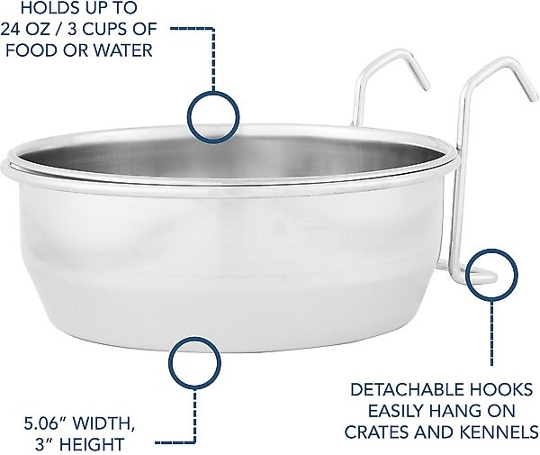 Show full view: Maslow Stainless Steel Kennel Dog Bowl, 3-cup slide 3 of 7