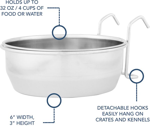 Show full view: Maslow Stainless Steel Kennel Dog Bowl, 4-cup slide 3 of 6