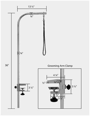 Show full view: Master Equipment Dog Grooming Arm with Clamp, 36-inch, Silver slide 3 of 4