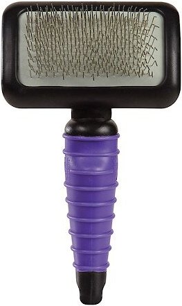 Show full view: Master Grooming Tools Ergonomic Slicker Pet Brush, Purple, Medium slide 1 of 2