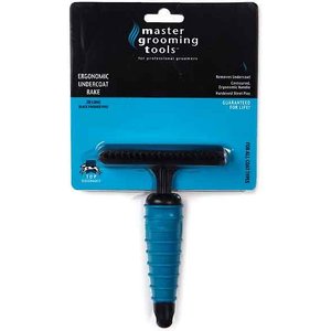 Master Grooming Tools Ergonomic Undercoat Pet Rake, 20 Long Pins