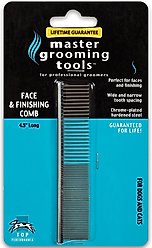 Master Grooming Tools Greyhound Comb, Face/Finish, Silver