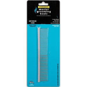 Master Grooming Tools Greyhound Comb, Medium/Coarse, Silver